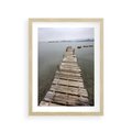 Plakat w ramie 30x40 - Jeziorne Refleksje - pomost, jezioro - rama drewno