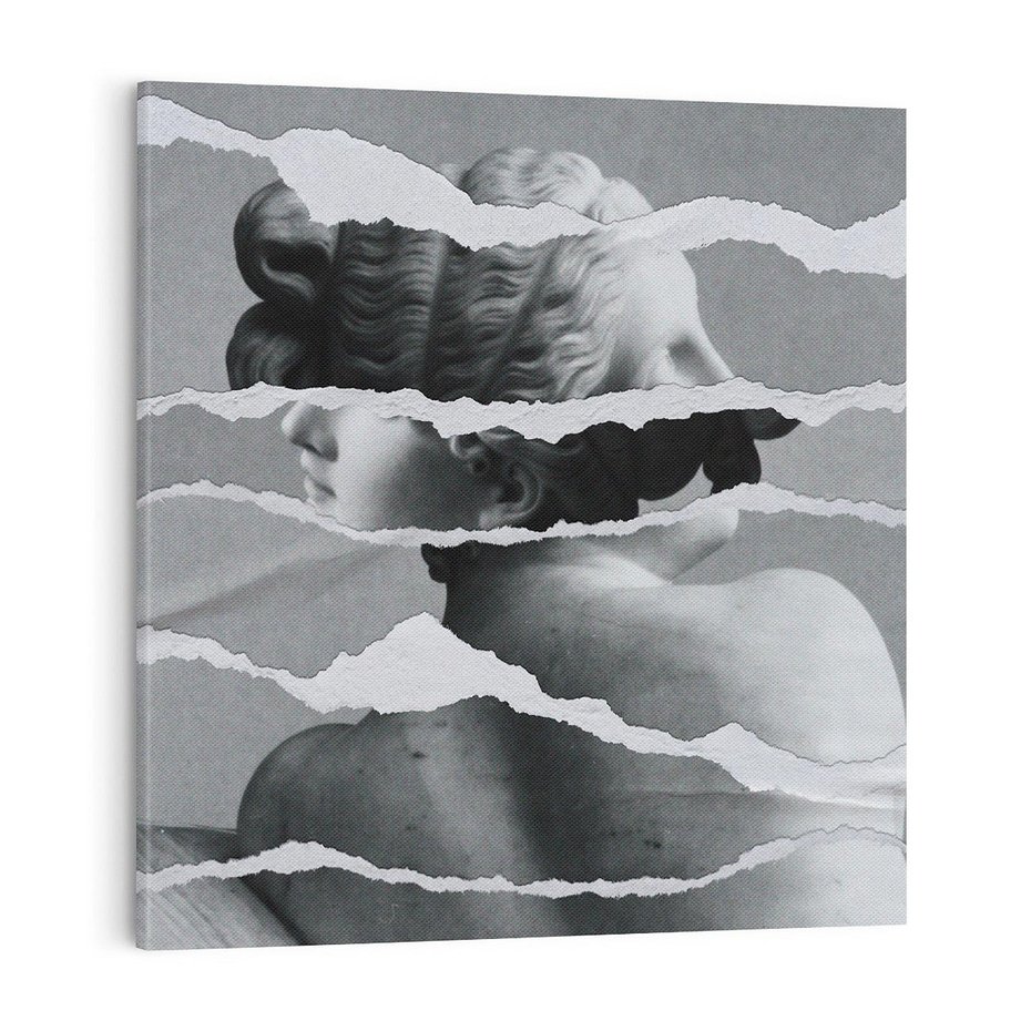 Obraz na płótnie 70x70 - Kolaż z Antyczną Rzeźbą - antyczna rzeźba, kolaż ze zdjęć