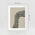 Plakat w ramie 30x40 - Migotliwa Innowacyjna Ekspresja - boho plakat, czarne kropki kreski - rama biała