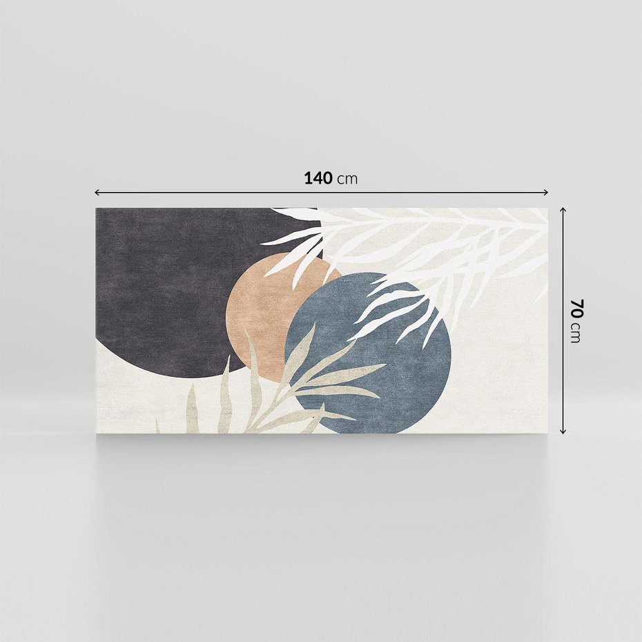 Obraz na płótnie 140x70 - Symfonia skradzionych chwil - cienie liści palmy, beżowe tłó