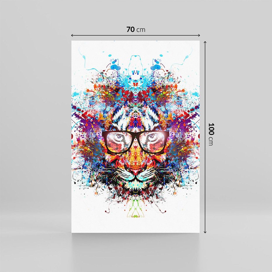 Obraz na płótnie 70x100 - Tygrys w graficznej oprawie - tygrys, grafika