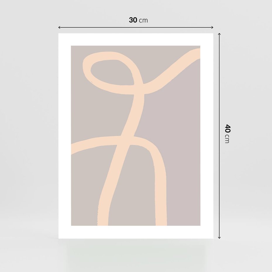 Plakat bez ramy 30x40 - Beżowe Boho Zaplątanie - minimalistyczny obraz, nowoczesny