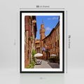 Plakat w ramie 50x70 - Urok włoskich uliczek - włoskie, uliczki - rama czarna