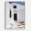 Obraz w ramie 70x100 - Santorini - Grecja błękitem malowana - Santorini, Grecja - rama drewno