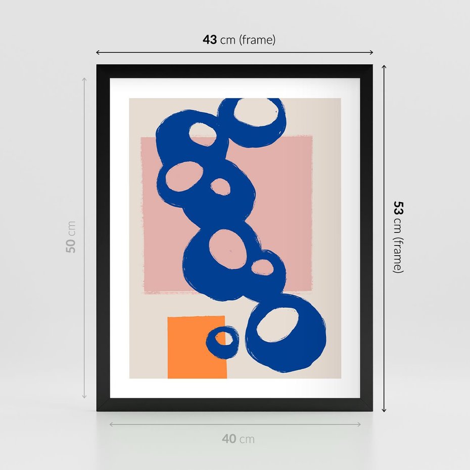 Plakat w ramie 40x50 - Migocące Plamiste Echa - abstrakcja, nowoczesny plakat - rama czarna