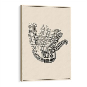 Obraz w ramie 50x70 - Abstrakcyjne Odbicie - abstrakcyjne odbicie, biało czarny - rama drewno