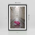 Plakat w ramie 50x70 - Francuska elegancja pod parasolem - Francja, parasol - rama czarna