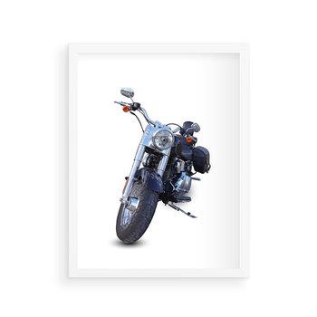 Plakat w ramie 40x50 - Motocykl w ruchu - motor, bike - rama biała