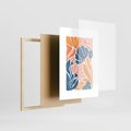 Plakat w ramie 30x40 - Wibracje Kolorowych Wiatrów - kwiaty, pastelowe kolory - rama drewno