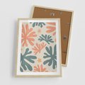 Plakat w ramie 50x70 - Boho Wybuch - boho formy, kształty - rama drewno