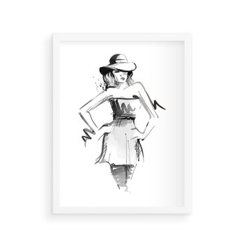 Plakat w ramie 50x70 - Piękno mody i urody - beauty, fashion - rama biała