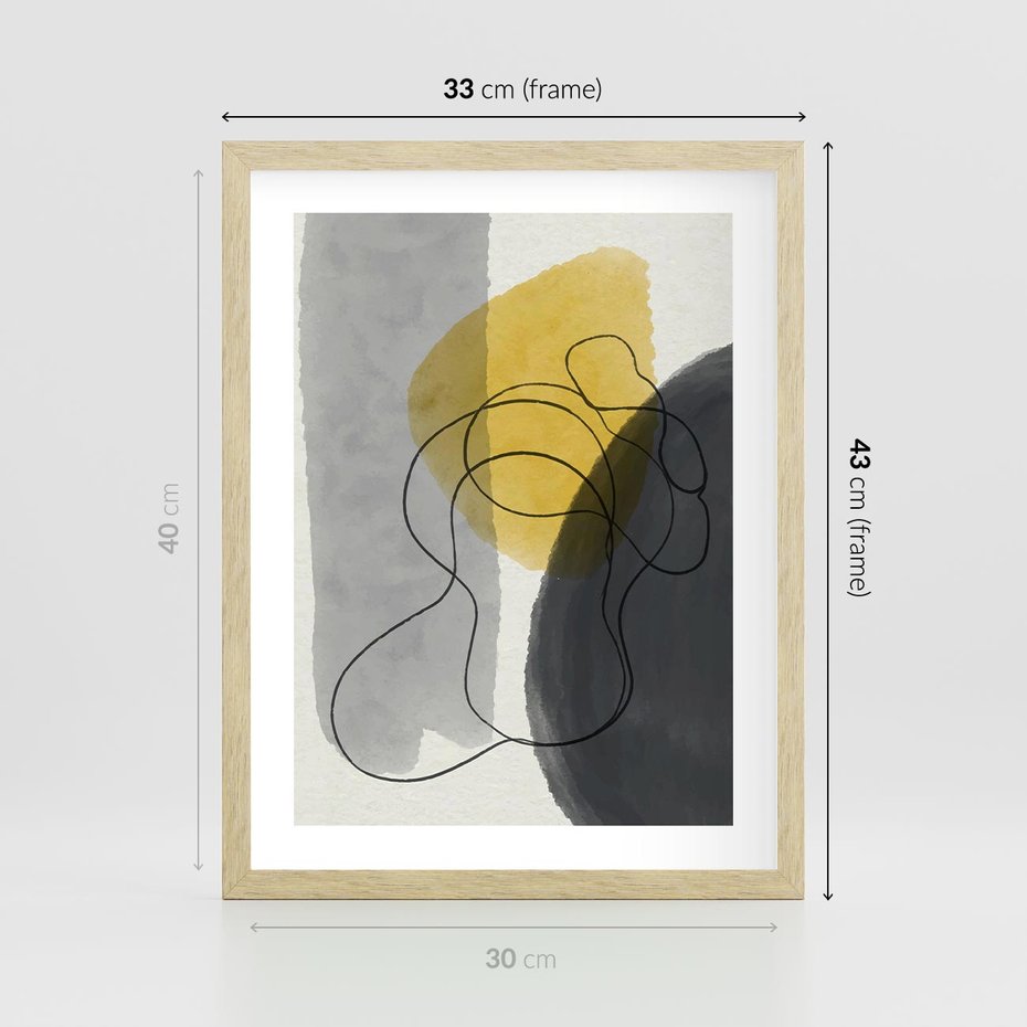 Plakat w ramie 30x40 - Kolorowe Akwarelowe Abstrakcje - abstrakcja, akwarelowe plamy - rama drewno