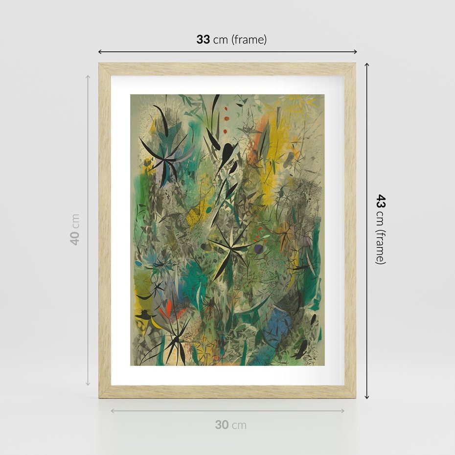 Plakat w ramie 30x40 - Tajemnicze Konstrukcje Form - abstrakcyjny obraz, mnogość kolorów - rama drewno