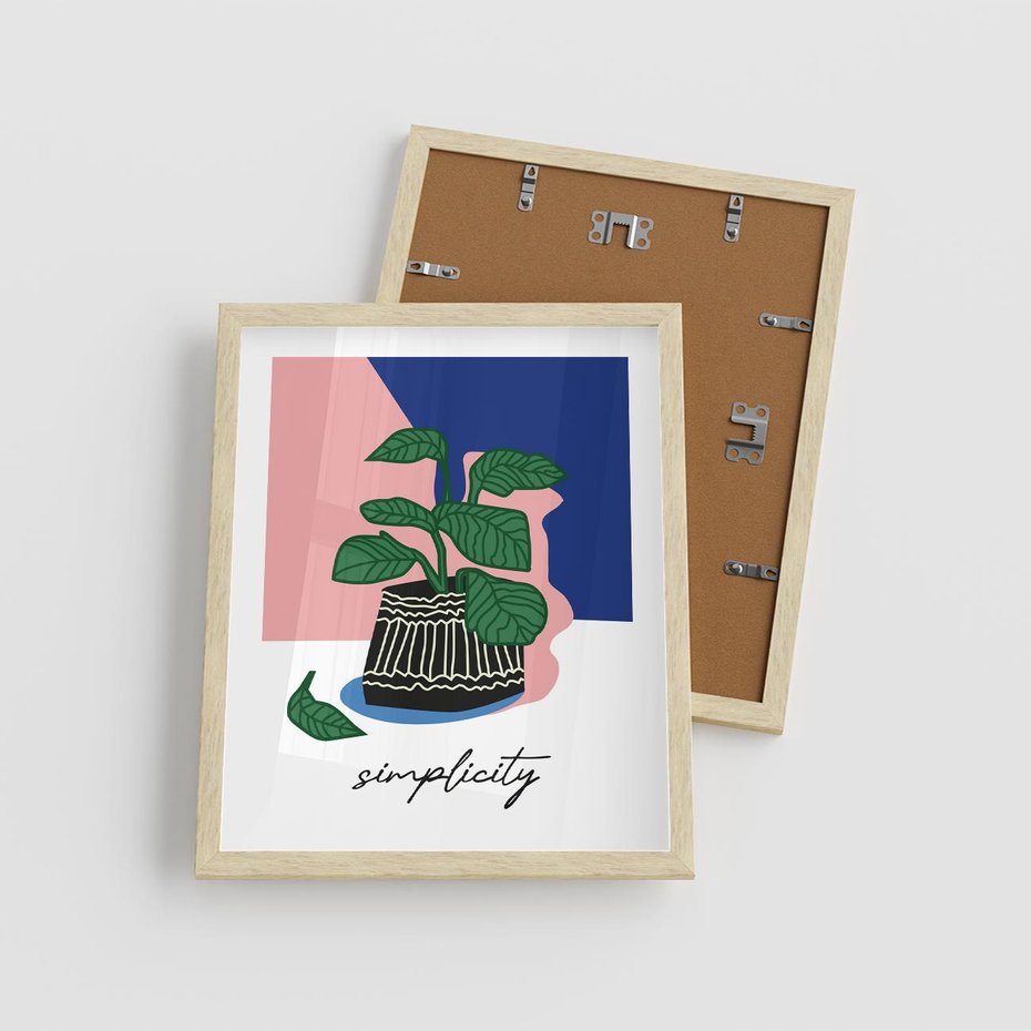 Plakat w ramie 40x50 - Tajemnicze Wibracje - tygrys, kwiaty - rama drewno