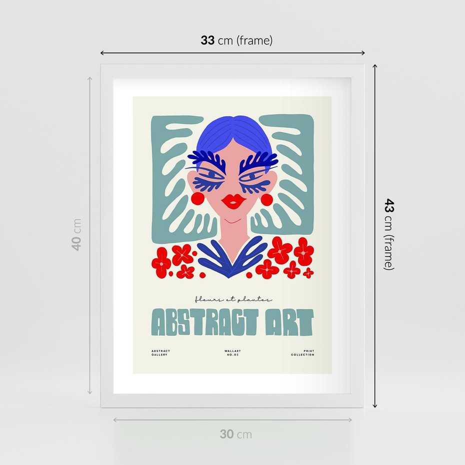 Plakat w ramie 30x40 - Podróżne Impulsy - abstrakcja, kobieta - rama biała