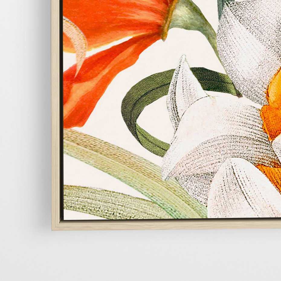 Obraz w ramie 80x120 - Polne Kwiaty - polne kwiaty, na białym tle - rama drewno