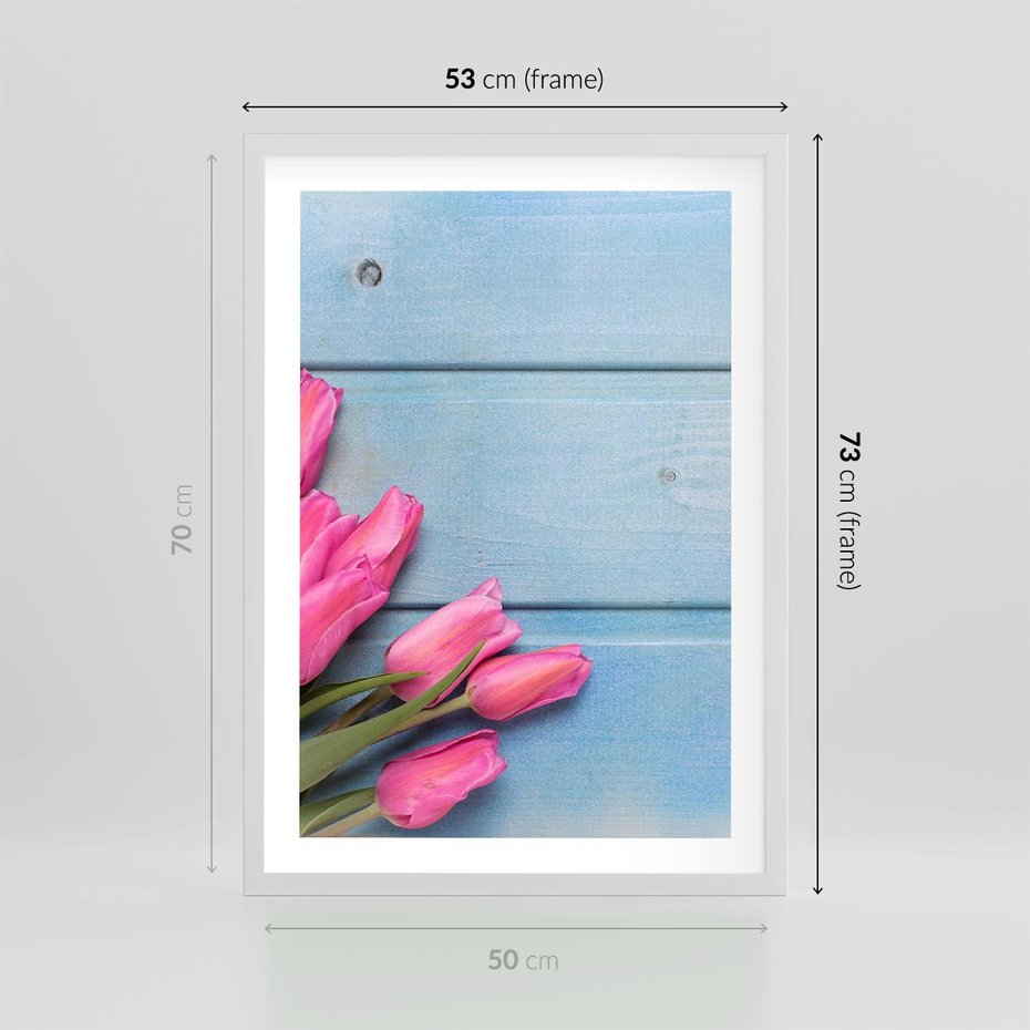 Plakat w ramie 50x70 - Piękno w pełnym rozkwicie - kwiaty, tulipany - rama biała