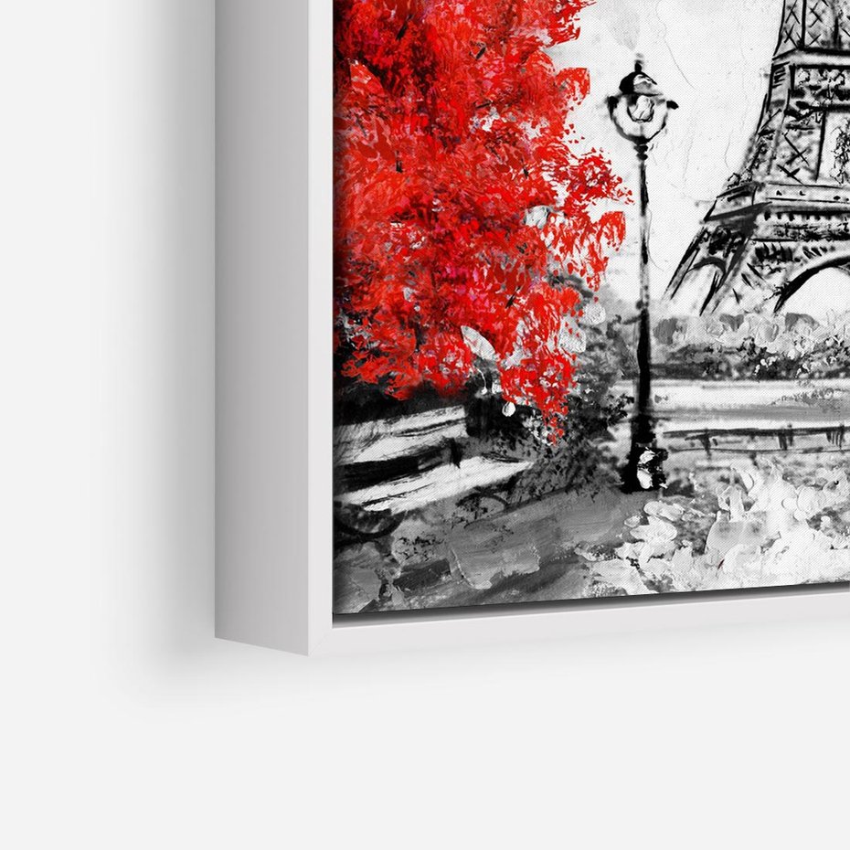 Obraz w ramie 80x80 - Paryż Wieża - Paryż, Wieża - rama biała