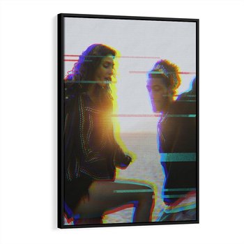 Obraz w ramie 50x70 - Taniec tęsknot - zdjęcie w stylu retro, dodane kolorowe akcenty - rama czarna