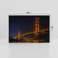 Obraz na płótnie 120x80 - Golden Gate nocą - USA - Golden Gate, noc