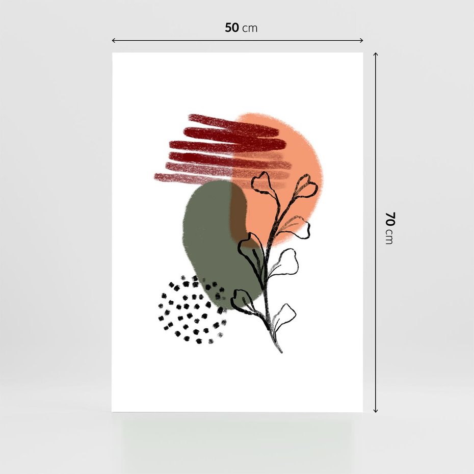 Plakat bez ramy 50x70 - Przenikające Widzenia - abstrakcyjna sztuka, liście