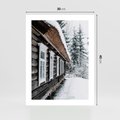 Plakat bez ramy 30x40 - Cicha Zima - zima, domek w górach