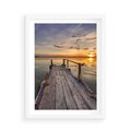 Plakat w ramie 50x70 - Zachód Słońca na Pomostcie - zachód, słońca - rama biała