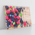 Obraz na płótnie 120x80 - Smak malin i borówek - owoce, leśne