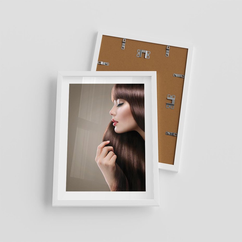 Plakat w ramie 30x40 - Piękno fryzury - włosy, fryzura - rama biała