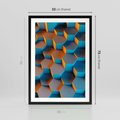 Plakat w ramie 50x70 - Trójwymiarowa Gra - geometryczna, 3D - rama czarna