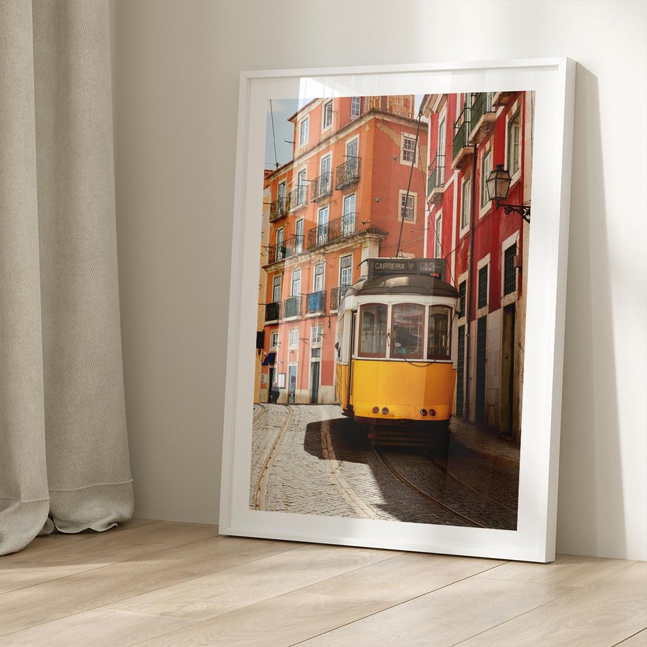 Plakat bez ramy 40x50 - Urok tramwaju w Lizbonie - Lizbona, tramwaj