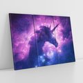 Obraz na płótnie 120x80 - Mityczna podróż - kosmos, jednorożec