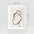 Plakat w ramie 30x40 - Modernistyczne Refleksje - abstrakcyjne szkicowane linie, minimalizm - rama biała