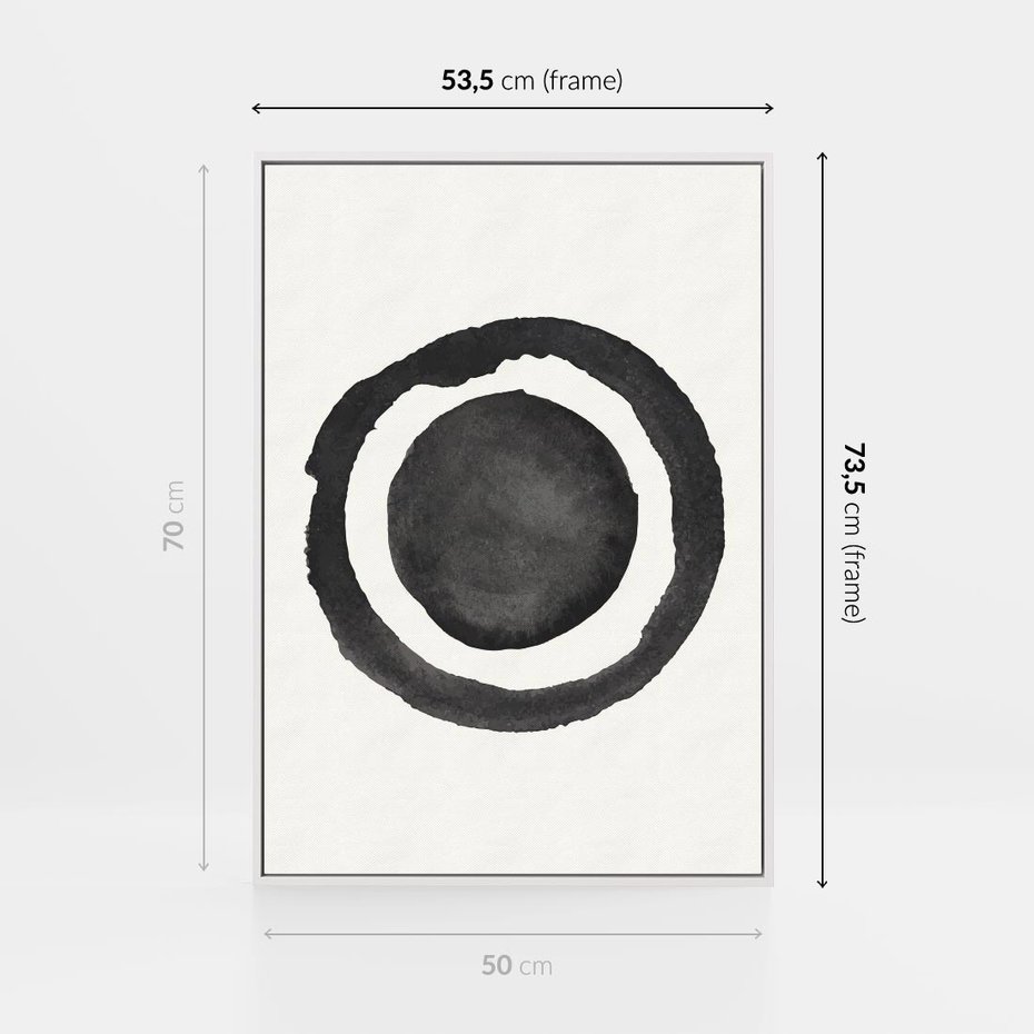 Obraz w ramie 50x70 - Bezgraniczne Widoki - abstrakcyjne plamy okręgi, akwarelowe - rama biała