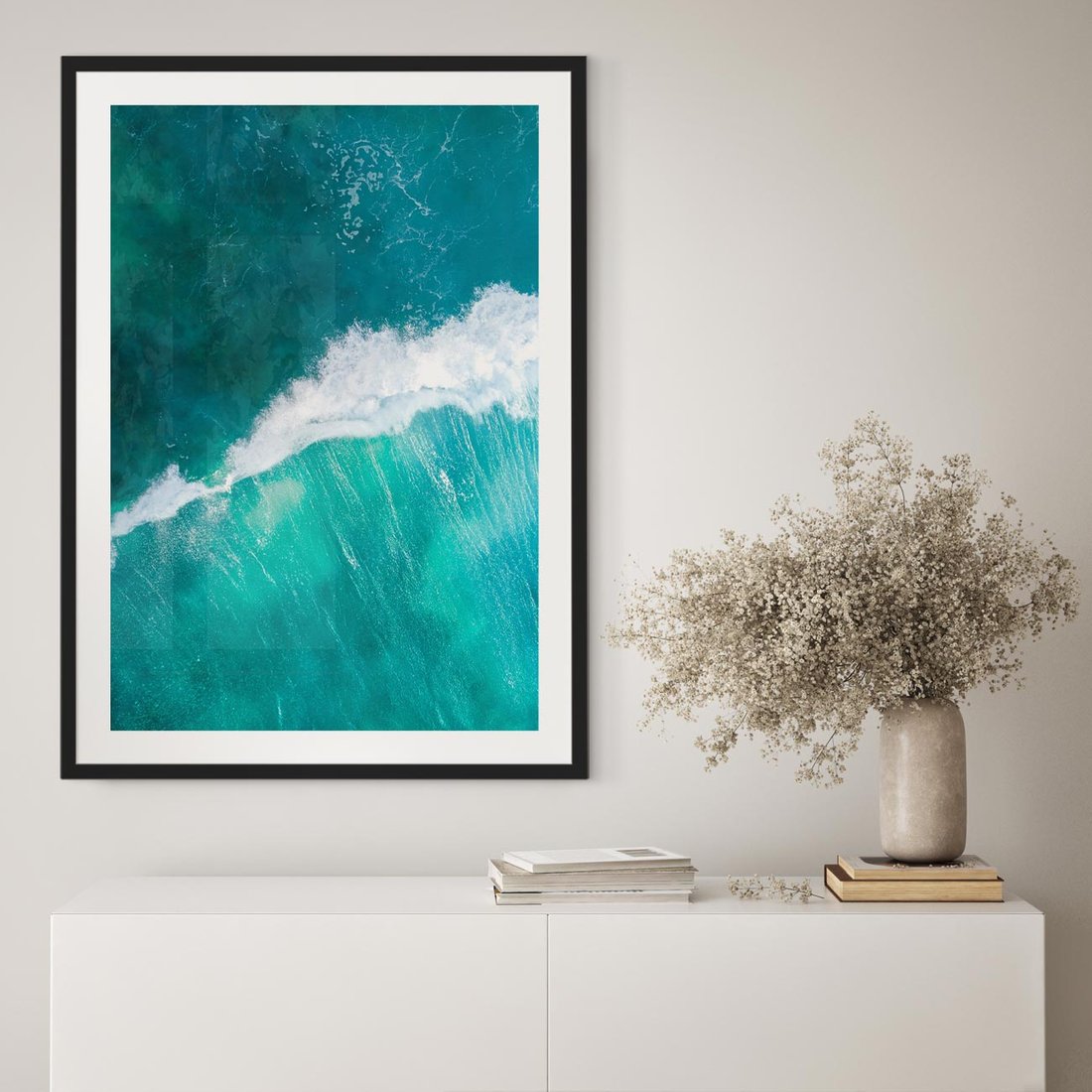 Plakat w ramie 30x40 - Siła i Spokój - morze, ocean - rama czarna