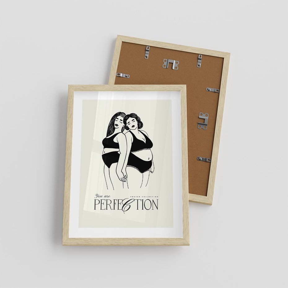 Plakat w ramie 30x40 - Siła i Wspólnota - nowoczesna sztuka kobieca, plakat - rama drewno