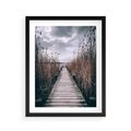 Plakat w ramie 40x50 - Mglisty krajobraz - pomost, morze - rama czarna