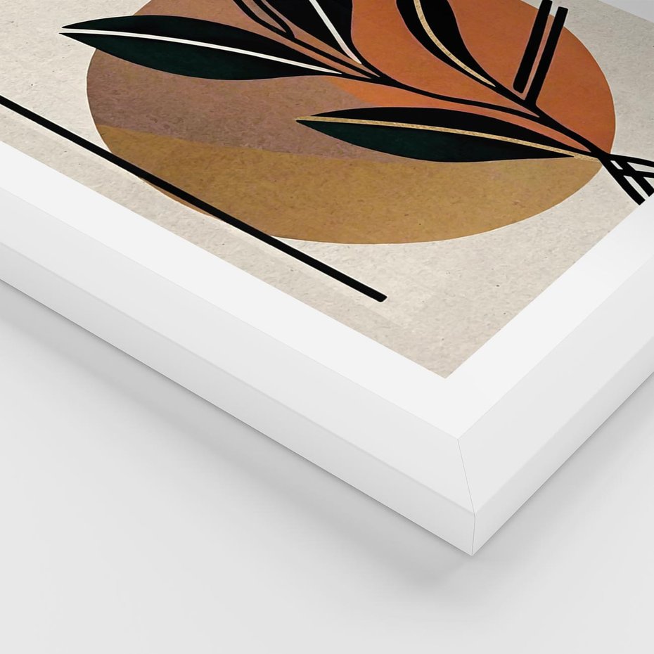 Plakat w ramie 30x40 - Boho Impulsy Kreatywności - boho obraz, abstrakcja - rama biała