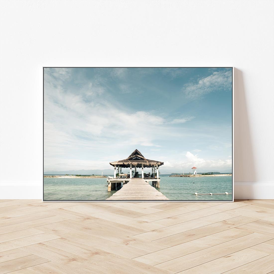 Obraz w ramie 70x50 - Magia Morza i Piękno Plaży - Hawaje, morze - rama biała