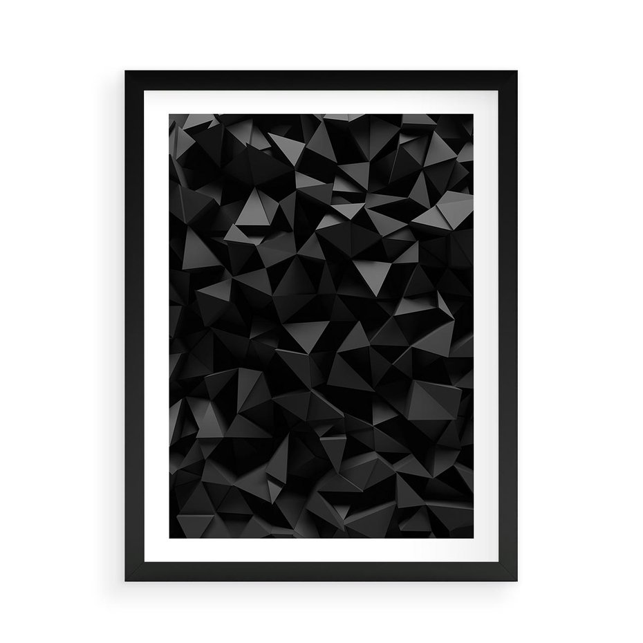 Plakat w ramie 50x70 - Geometryczna nowoczesność - geometryczne, nowoczesne - rama czarna