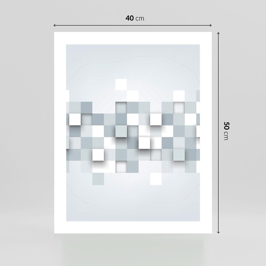 Plakat bez ramy 40x50 - Trójwymiarowe formy geometryczne - geometria, 3D