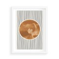 Plakat w ramie 50x70 - Eteryczne Krągłe Echa - boho obraz, geometria - rama biała