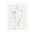 Plakat bez ramy 50x70 - Jedna Linia, Dwie Twarze - minimalistyczny plakat, dwie twarze
