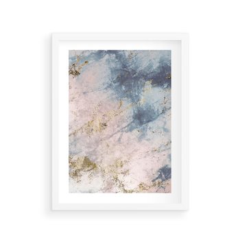 Plakat w ramie 40x50 - Luksusowa Dekoracja - marmur, złoto - rama biała