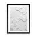 Plakat w ramie 50x70 - Przestrzenne Zabawy - geometryczne, 3D - rama czarna