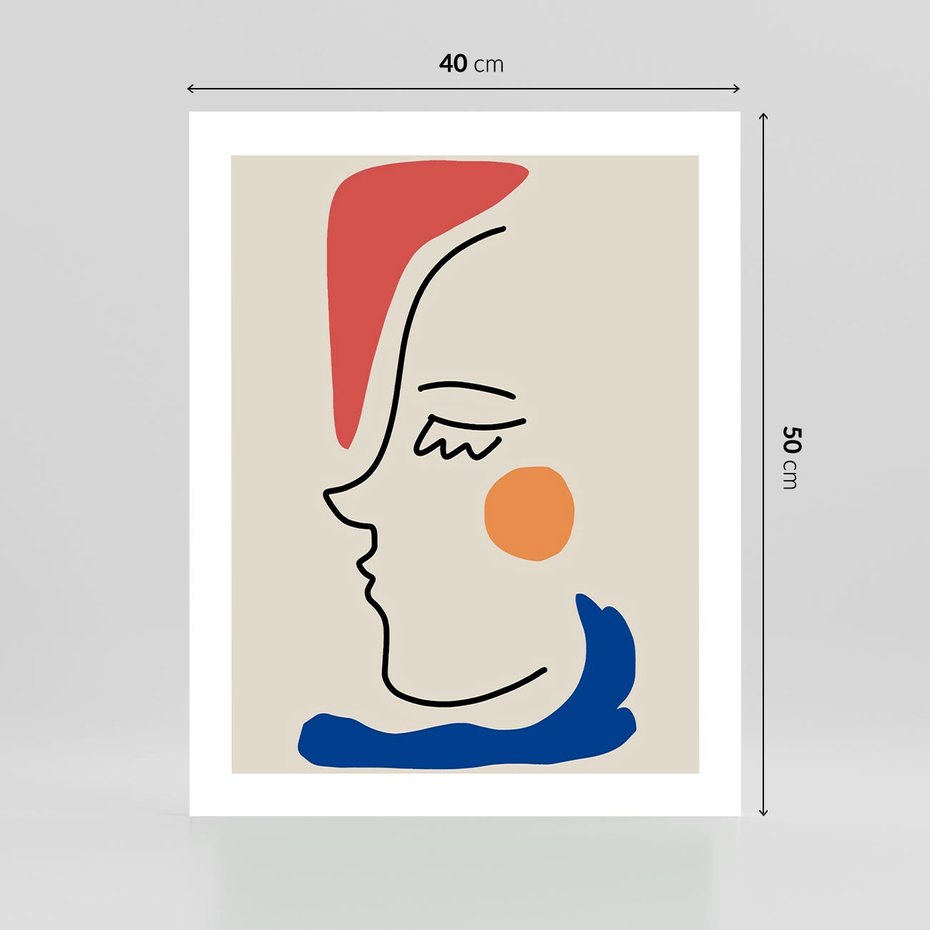 Plakat bez ramy 40x50 - Impresje Kształtów - abstrakcyjny obraz, przypomina twarz