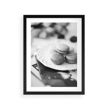 Plakat w ramie 50x70 - Makaroniki w Szarości - czarno biała fotografia, plakat - rama czarna