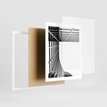 Plakat w ramie 40x50 - Minimalizm Wysokości - architektura, czarno białe zdjęcie - rama biała