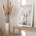 Plakat bez ramy 30x40 - Szkicowany królik w grafice - szkic, królik