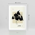 Plakat w ramie 50x70 - Ekspresja w szkicowanych kształtach - kwiaty, typografia - rama biała